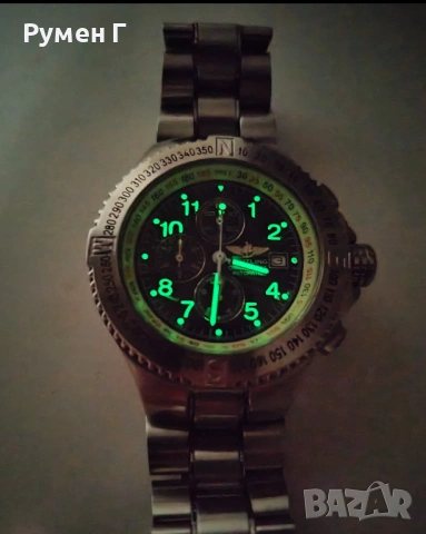 Breitling Hercules 45mm, работи перфектно, дълга верига, бартер, снимка 9 - Мъжки - 53694657