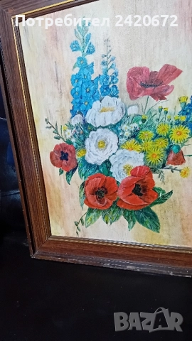 авторска картина "цветя", снимка 5 - Декорация за дома - 52082934