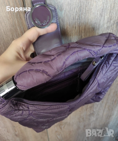 Tommy Hilfiger нова малка лилава капитонирана чанта, снимка 10 - Чанти - 52815878