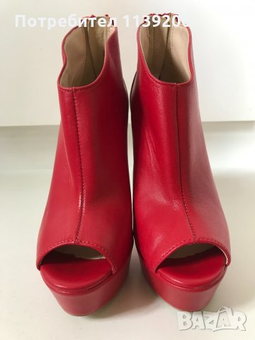 Osmose 36 червени боти платформа сандал естествена кожа висок ток, снимка 3 - Дамски елегантни обувки - 34479485