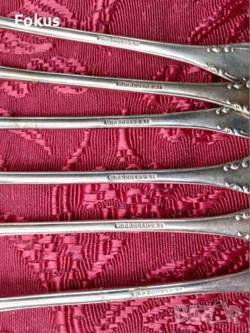 Стари антикварни посребрени вилички W.F. Rogers около 1890 г, снимка 5 - Антикварни и старинни предмети - 53738306