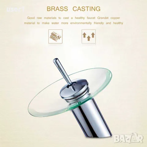 Стъклена мивка за баня в комплект със стъклена батерия, снимка 3 - Мивки - 50084253