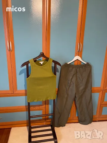 45лв до 30.10!H&M,уникален сет в зелена гама,чисто нови, снимка 6 - Панталони - 47950426