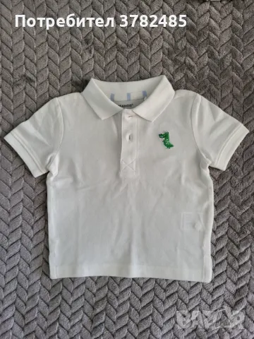 Детска/Бебешка Тениска с Яка - Кроко - Био Памук - Момче - 9/12м - 80см
