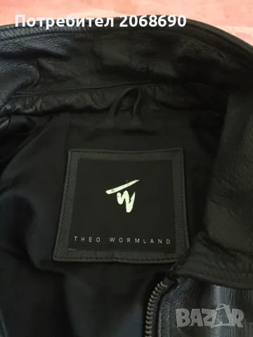 Мъжко черно яке от телешка кожа, снимка 4 - Якета - 48332696