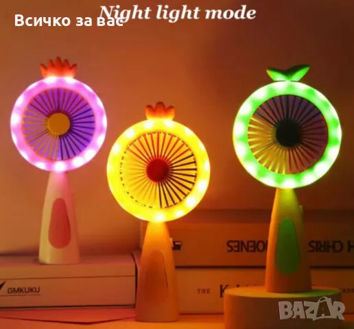 Мини вентилатор с плодова тематика – Компактен, цветен и освежаващ, снимка 4 - Вентилатори - 50395982