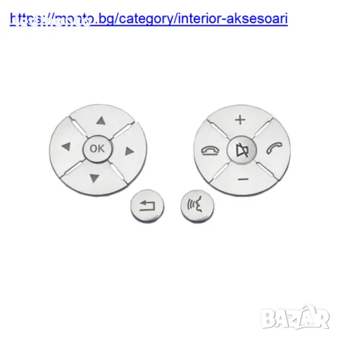 Капачки за Бутони на Волана за Mercedes Benz C E S Class W204 W212 W221 GLK X204 – Сребристи  , снимка 3 - Части - 49839782