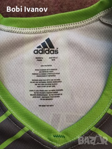 Тениска adidas сива щампована размер M, снимка 3 - Тениски - 42034909