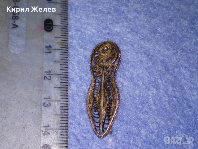 СТАРИННА СРЕБЪРНА БРОШКА ФИЛИГРАННО СРЕБРО ВИСОКА ПРОБА РЪЧНА ФИНА МАЙСТОРСКА РЕТРО ИЗРАБОТКА 43363, снимка 9 - Антикварни и старинни предмети - 44661995