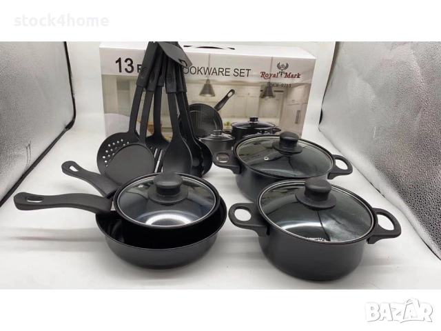 Комплект съдове за готвене от 13 части, Незалепващо покритие, снимка 11 - Съдове за готвене - 52952568
