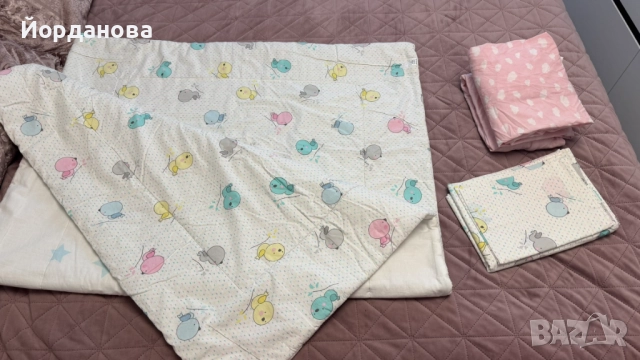 Спално бельо за бебешко легло с олекотена завивка и допълнителни 2 бр. чаршаф с ластик, снимка 5 - Спално бельо - 51920679