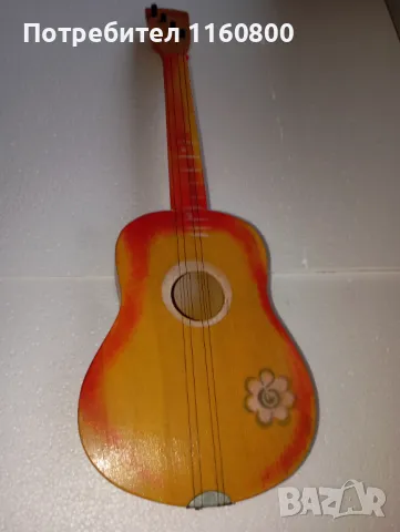 Детска дървена китара със струни, снимка 3 - Музикални играчки - 48925567