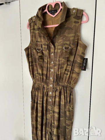 РАЗПРОДАЖБА Нов камуфлажен дамски гащеризон без ръкав с дълъг крачол  размер M, снимка 8 - Гащеризони - 50611744