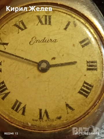 Стар механичен часовник Endura SWISS MADE работи рядък за КОЛЕКЦИЯ 51422, снимка 2 - Антикварни и старинни предмети - 52332694