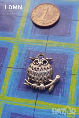 Висулка за колие, гривна - сова бухал, снимка 2 - Колиета, медальони, синджири - 52073440