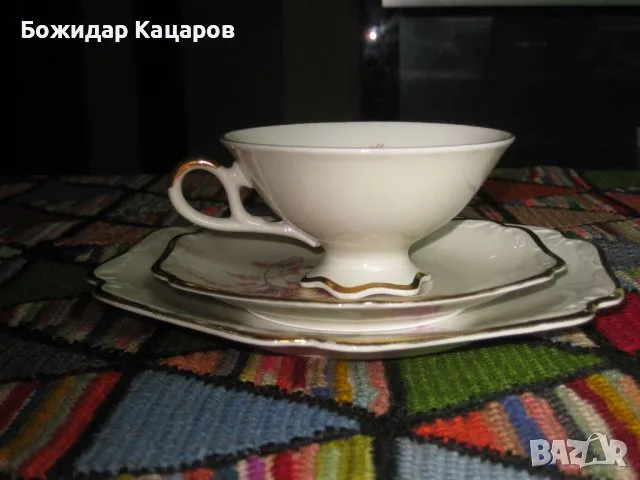 Перфектен троен сет от стар баварски порцелан.Цена 23 лв. Пращам по Еконт., снимка 4 - Сервизи - 49573500
