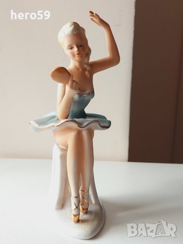 Антикварна порцеланова фигура-балерина/Germania Sitzendorf/, снимка 2 - Други ценни предмети - 41229551