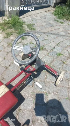 ГОЛЯМА СТАРА ДЕТСКА КОЛИЧКА С ПЕДАЛИ , снимка 4 - Антикварни и старинни предмети - 50032607