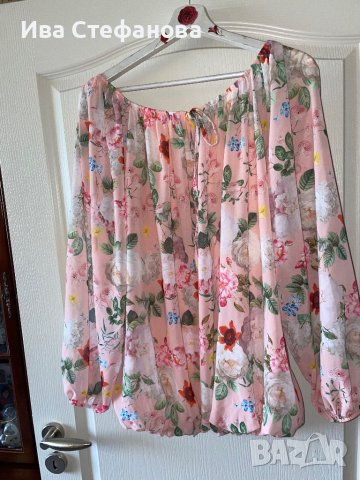 Нов ефирен топ блуза с дълъг ръкав цветя флорален принт ХЛ /2ХЛ , снимка 6 - Блузи с дълъг ръкав и пуловери - 41330456