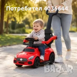 Детска кола за бутане с родителски контрол 2 в 1 – Светлини, звуци и педал за газ. САМО СЕГА. 
