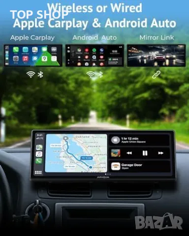 Нов Сензорен екран APHQUA CarPlay Android Auto с камера за задно виждане, снимка 7 - Друга електроника - 49203346