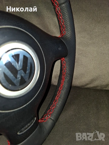 Спортен кожен волан за VW / Seat / Audi, снимка 6 - Части - 53872468