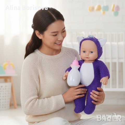 Интерактивна кукла бебе с костюм на животно – говори, смее се и плаче (30 см), снимка 2 - Кукли - 53211113