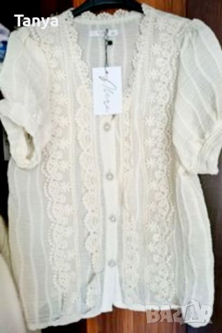 Дамска блуза с дантела, снимка 6 - Ризи - 41565421