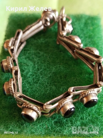 Сребърна гривна с ОНИКС ръчна занаятчийска изработка уникална 34313