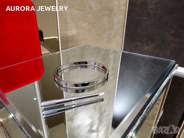 CARTIER Love White Gold Small Model Гривна с Отверка, снимка 7 - Гривни - 52870306