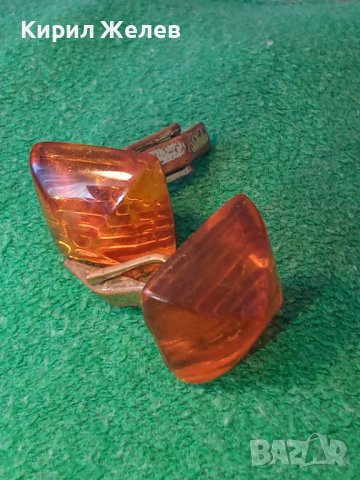 Старинни РУСКИ КЕХЛИБАРЕНИ БУТОНЕЛИ Бронзови с ПОЗЛАТА и Шлифован НАТУРАЛЕН БАЛТИЙСКИ КЕХЛИБАР 37698