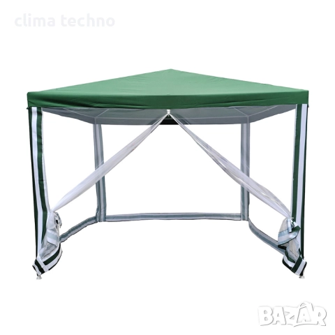 Шатра Muhler G1015-NET 300x300cm, зелена, с бели странични мрежи, снимка 1
