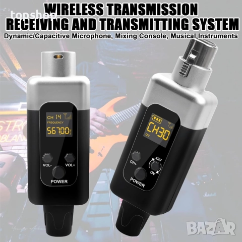 Нов Безжичен микрофонен предавател/приемник, 2.4G 1 към 1 UHF предавател/приемник, 48 V фантомно ..., снимка 3 - Други - 52864415