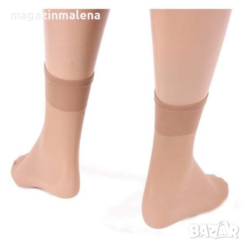2 чифта Bellissima 10DEN бежови италиански гладки къси чорапи над глезени прозрачни чорапи Белисима, снимка 3 - Дамски чорапи - 19800996