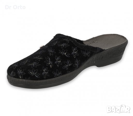 BEFADO Полски дамски домашни чехли на удобна платформа, Черни, снимка 3 - Пантофи - 38734404