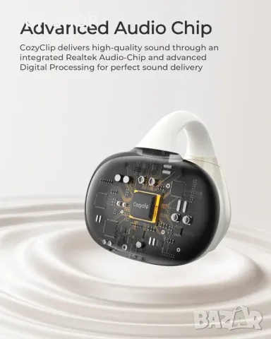 Слушалки с отворено ухо Lytmi CozyClip, слушалки с щипка и Bluetooth 5.4, IPX4, бели, снимка 6 - Безжични слушалки - 49445222
