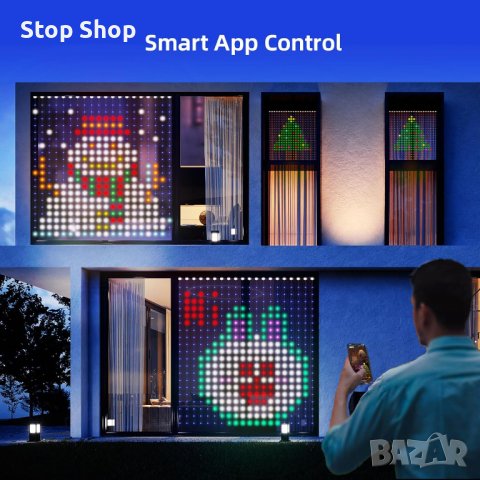 Smart смарт Светлини за завеси, 3Х3 метра интелигентни LED светлини за завеси завеса, снимка 9 - Лед осветление - 44446871