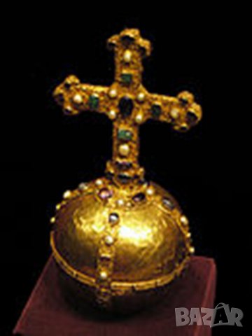 Старинно бронзово руско православно висящо кандило с двуглав орел  и позлата с меч и държава в нокти, снимка 18 - Антикварни и старинни предмети - 35774337