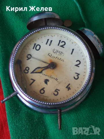 UMF RUHLA DUOCLOCK MADE IN GERMANY Стар КОЛЕКЦИОНЕРСКИ МЕХАНИЧЕН БУДИЛНИК ВИНТИДЖ МОДЕЛ 43678, снимка 17 - Антикварни и старинни предмети - 44464438