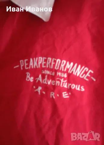 Оригинална фланелка с яка Peak Performance, снимка 3 - Блузи - 48351776