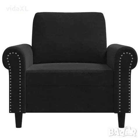 vidaXL Кресло, черно, 60 см, кадифе, снимка 4 - Дивани и мека мебел - 56147283