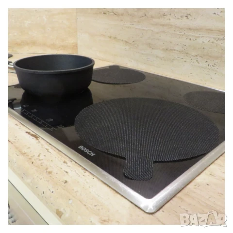 Протектор за индукционен  котлон, 4бр., NoStik, 27см., черен, в плик