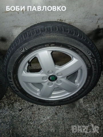 лети джанти с летни гуми 15цола 5×100 57.1ц.о. шкода , снимка 11 - Гуми и джанти - 51981664