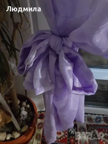Пердета,два броя,лилави,с панделки за разделяне,декорация, снимка 11 - Пердета и завеси - 48922770