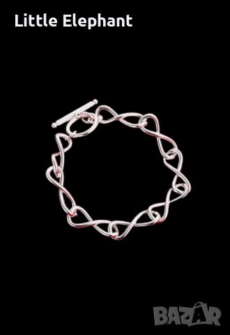 Сребърна гривна масивен модел с преплитане,колекция"Faith"/нова