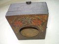 Стара  дървена кутия за часовник с пирография , снимка 3