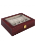 Кафява луксозна дървена кутия за часовници (005)