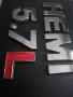 Хром метален самозалепващ надпис Хеми 5.7 литра HEMI 5.7 L за кола, снимка 3