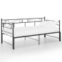 vidaXL Рамка за легло, разтегателен диван, черна, метал, 90x200 см(SKU:324752, снимка 1 - Спални и легла - 44470272
