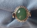 Сребърен пръстен с Жадеит, снимка 2